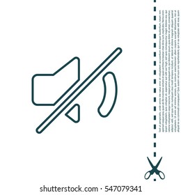 Mute sound line icon