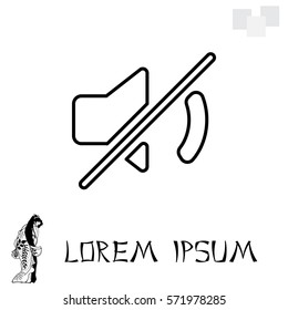 Mute sound line icon