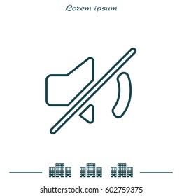 Mute sound line icon