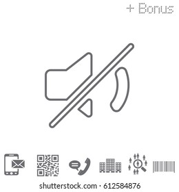Mute sound line icon