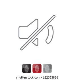 Mute sound line icon