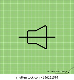 Mute sound line icon