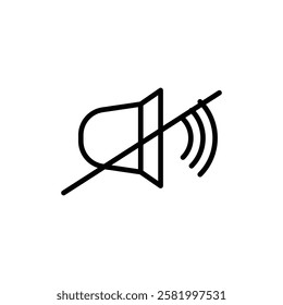 Mute sound line icon Flat vector set outline