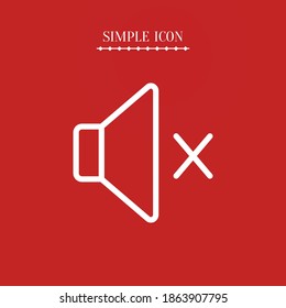 mute sound line icon, outline vector illustration.