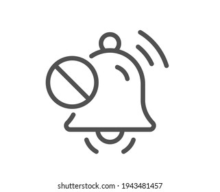 Mute sound line icon. Silence bell sign. Turn off music symbol. Quality design element. Linear style mute sound icon. Editable stroke. Vector