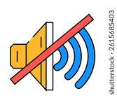 mute sound line icon vector. mute sound sign. isolated symbol illustration