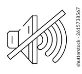 mute sound line icon vector. mute sound sign. isolated contour symbol black illustration