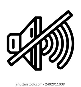 mute sound line icon vector. mute sound sign. isolated contour symbol black illustration