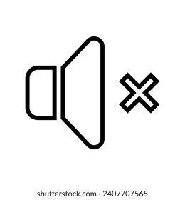 mute sound line icon vector. mute sound sign. isolated contour symbol black illustration