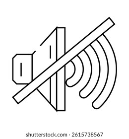 mute sound line icon vector. mute sound sign. isolated contour symbol black illustration
