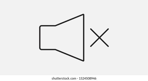 Mute, sound Off icon vector illustration design. Silent no volume vector icon. Stop music. No music sign