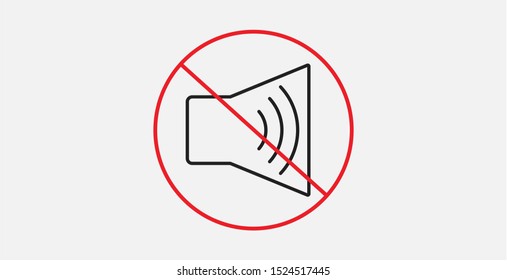 Mute, sound off icon vector illustration design. Silent no volume vector icon. Stop music. No music sign