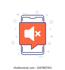 mute, sound off or silent mode icon