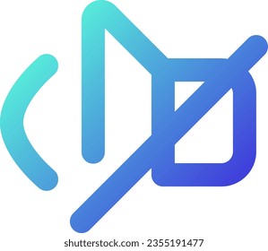 Mute sound pixel perfect gradient linear ui icon. Silent mode. Smartphone ringtone off. Line color user interface symbol. Modern style pictogram. Vector isolated outline illustration
