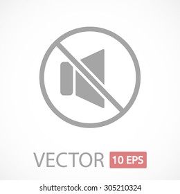 Mute sound Vector icon 10 EPS