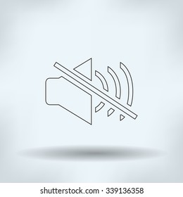 Mute sound Vector icon 10 EPS