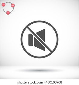 Mute sound Vector icon 10 EPS