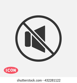 Mute sound Vector icon 10 EPS