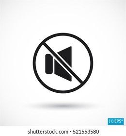 Mute sound Vector icon 10 EPS