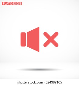 Mute sound Vector icon 10 EPS