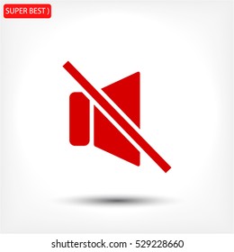 Mute sound Vector icon 10 EPS