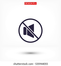 Mute sound Vector icon 10 EPS