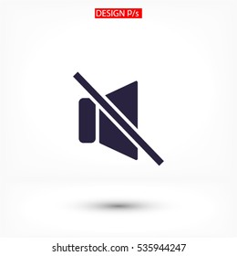 Mute sound Vector icon 10 EPS