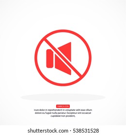 Mute sound Vector icon 10 EPS