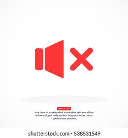 Mute sound Vector icon 10 EPS