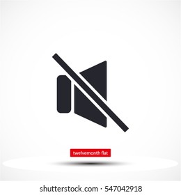 Mute sound Vector icon 10 EPS