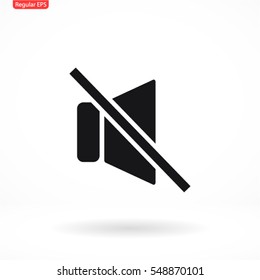 Mute sound Vector icon 10 EPS