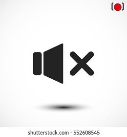 Mute sound Vector icon 10 EPS