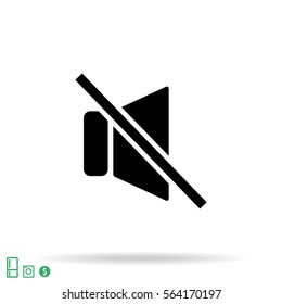 Mute sound Vector icon 10 EPS