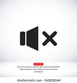 Mute sound Vector icon 10 EPS