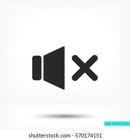 Mute sound Vector icon 10 EPS