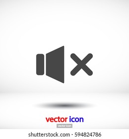 Mute sound Vector icon 10 EPS