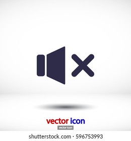 Mute sound Vector icon 10 EPS