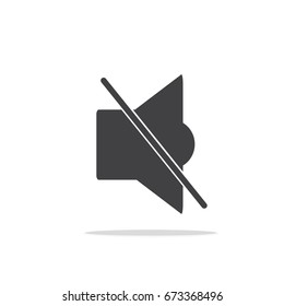 Mute sound Vector icon , sound off icon vector on white background.
