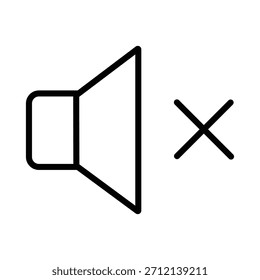 Lautstummschalten-Vektorsymbol. Lautsprecher Aus und Silent Volume Line Art Symbol für Media Interface.