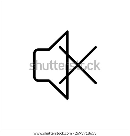 Mute speaker audio volume control off line icon.