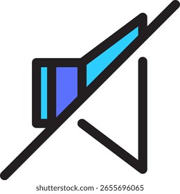 Mute Speaker Icon Filled Vector Illustration