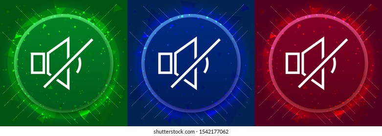 Mute speaker icon isolated on elegant modern design abstract buttons set illustration