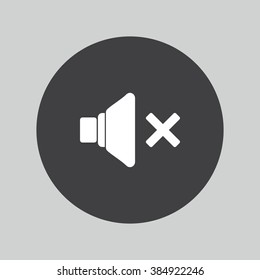 Mute speaker icon. Media Sound Button. 