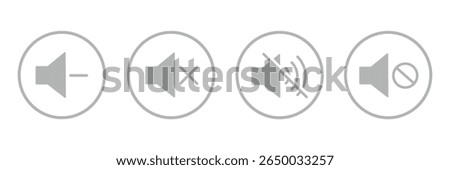 mute speaker icon set. mute speaker.