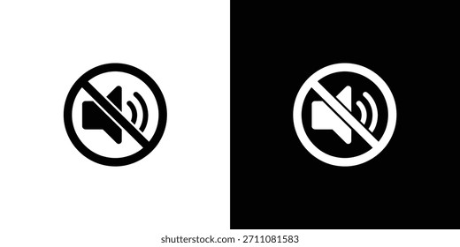 Silenciar el icono del altavoz en dos estilos contrastantes para el control de sonido, ideal para interfaces de usuario y presentaciones.