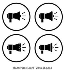 Desativar Mudo do design de arte vetorial de ícone de alto-falante. Ícone Som. Sinal de mudo do volume. Conjunto de vetores de volume de mudo de alto-falante de áudio. Design vetorial do ícone do alto-falante. Ícone de som, símbolo de volume, sinal de alto-falante, conjunto de controle de áudio. 