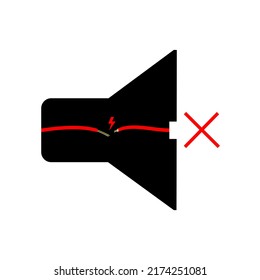 mute speaker icon vector illustration,  no sound  icon 