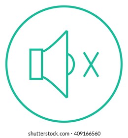 Mute speaker line icon.