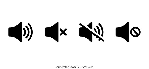 Mute speaker, no sound icon vector. Volume off sign symbol in flat style