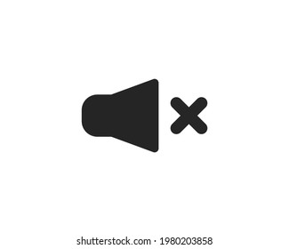 Mute speaker sign icon. Sound button. Vector illustration for graphic design, Web, UI, app. 